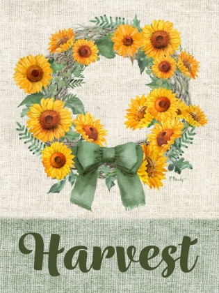 Picture of SAGE SUNFLOWERS WREATH VERTICAL