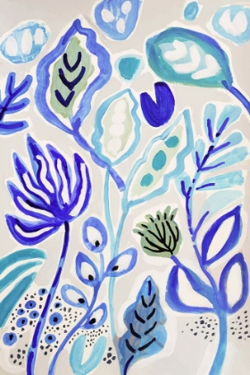 Picture of LEAVES IN BLUE II
