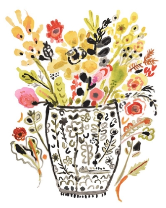 Picture of INKED YELLOW FLOWERS IN VASE
