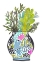 Picture of PAINTED VASE WITH CACTUS
