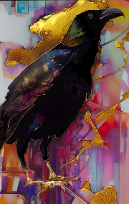 Picture of RAVEN WITH PINK AND GOLD