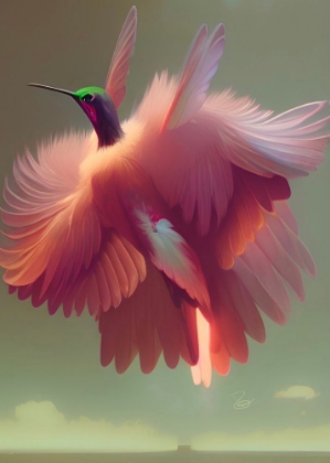 Picture of HUMMING BIRD WITH PINK WINGS