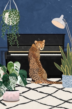 Picture of CHEETAH PLAYING PIANO