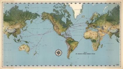 Picture of PAN AMERICAN WORLD AIRWAYS MAP I
