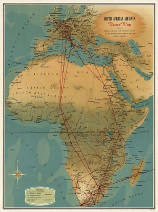 Picture of SOUTH AFRICAN AIRWAYS MAP