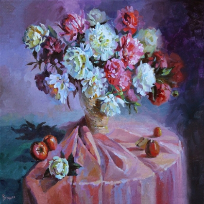Picture of STILLIFE WITH RED TABLE CLOTH