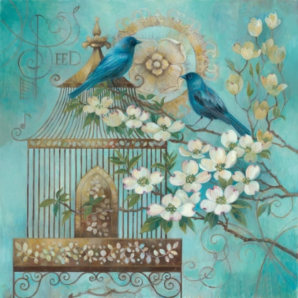 Picture of BLUE BIRDS AND DOGWOOD