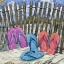 Picture of IMPRESSIONS OF FLIP FLOPS SQUARE II