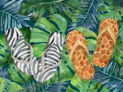 Picture of ANIMAL PRINT FLIP FLOPS HORIZONTAL I