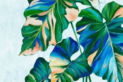 Picture of BLUE TROPICAL LEAVES I