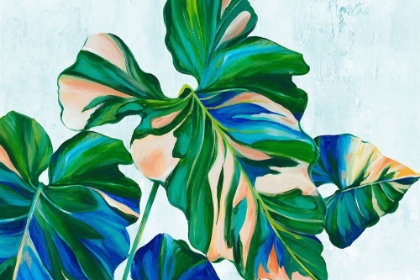 Picture of BLUE TROPICAL LEAVES II