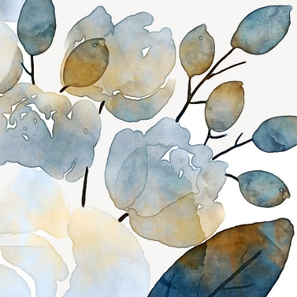 Picture of BLUE WATERCOLOUR FLORAL II