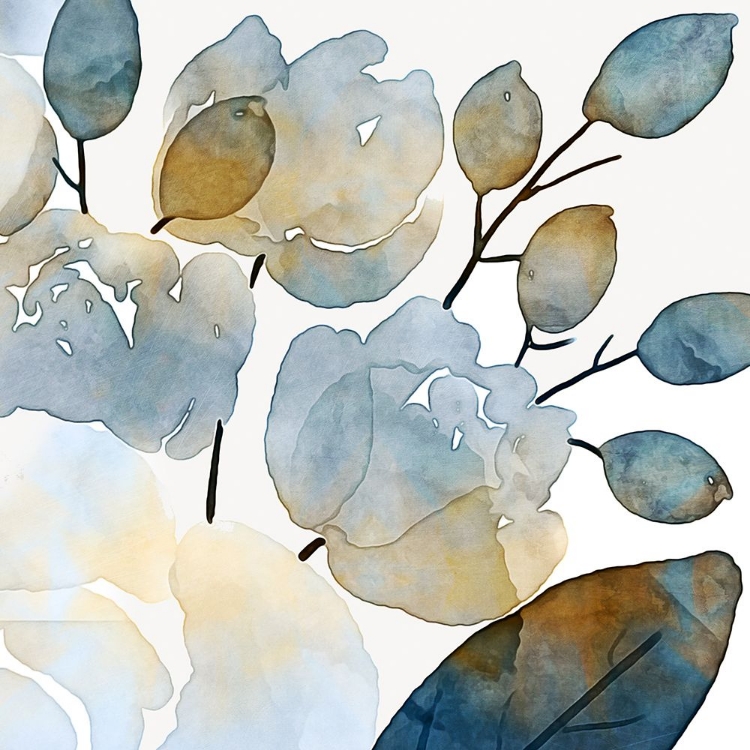 Picture of BLUE WATERCOLOUR FLORAL II