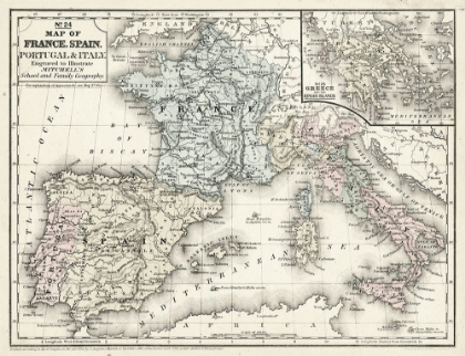 Picture of MITCHELLS MAP FRANCE  SPAINAND ITALY