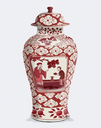 Picture of CHINOISERIE CHERRY BLOSSOM PICKER, RED