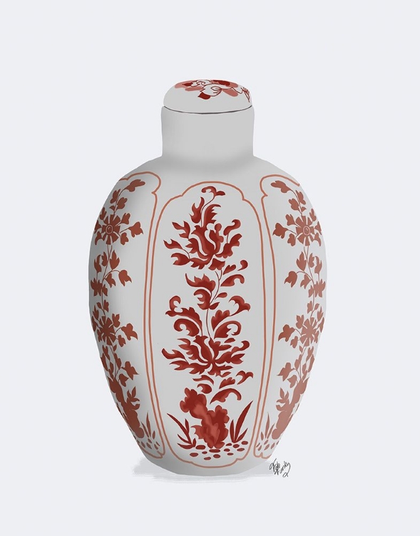 Picture of CHINOISERIE VASE VINE RED