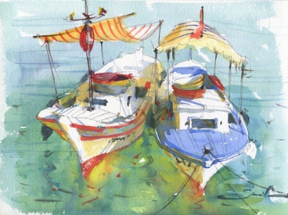 Picture of YACHTS WATERCOLOR PAINTING ART
