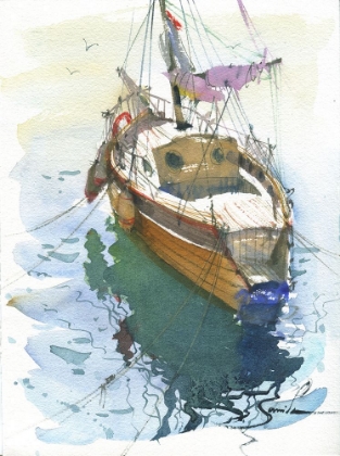 Picture of YACHT PAINTING ART WATERCOLOR