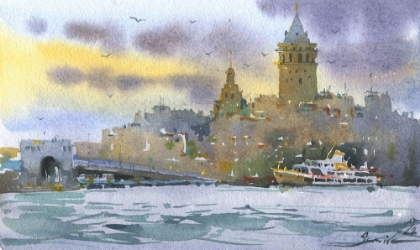 Picture of GALATA TOWER. ISTANBUL. WATERCOLOR