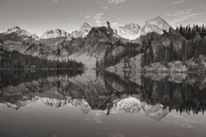 Picture of ALICE LAKE SAWTOOTH MOUNTAINS IDAHO BW