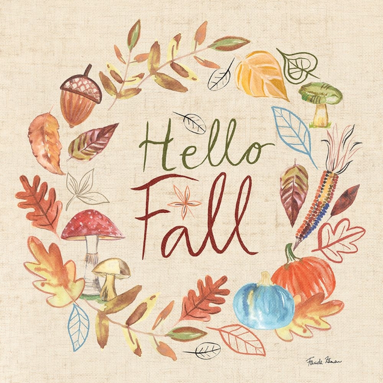 Picture of HELLO FALL I SQ BURLAP