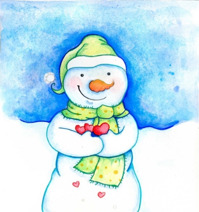 Picture of SNOWMAN HOLDING HEARTS