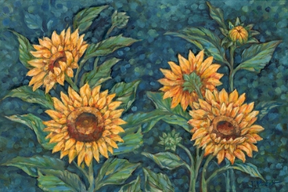 Picture of IMPRESSIONS OF SUNFLOWERS HORIZONTAL II