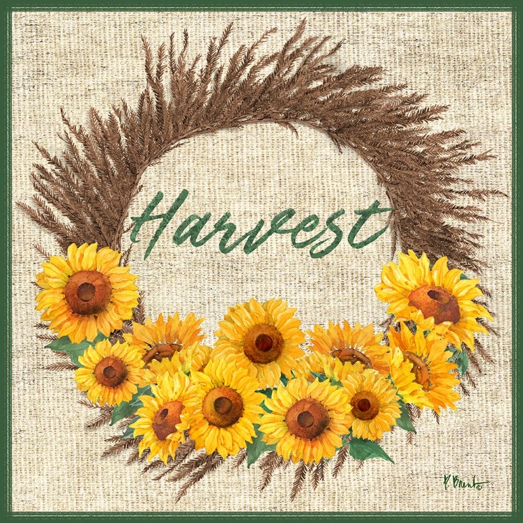 Picture of AUTUMN SUNFLOWER WREATH - BURLAP