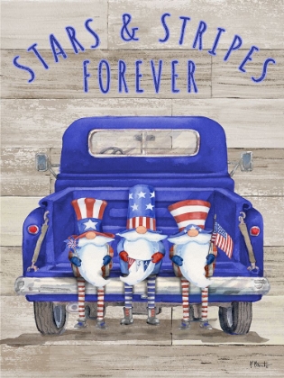 Picture of PATRIOTIC GNOMES TRUCK - WOOD