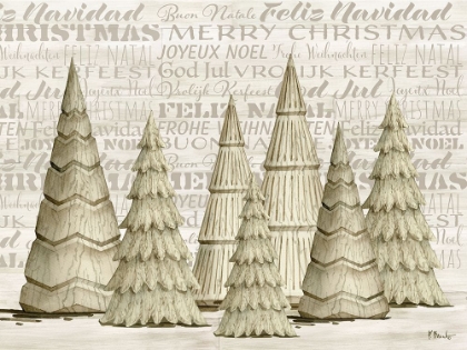 Picture of NORDIC WOOD TREES HORIZONTAL - NEUTRAL