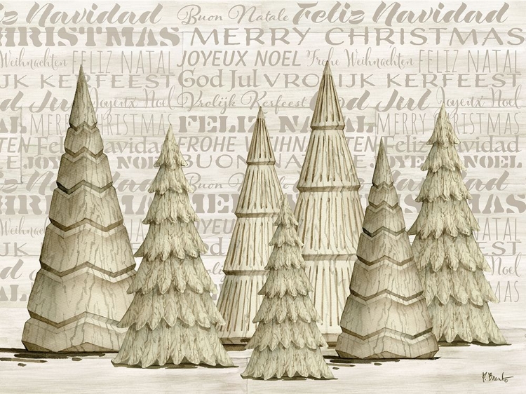 Picture of NORDIC WOOD TREES HORIZONTAL - NEUTRAL