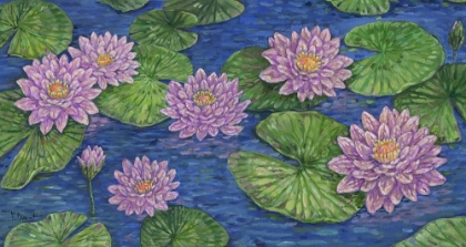 Picture of IMPRESSIONS OF WATER LILIES HORIZONTAL