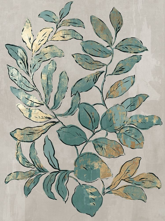 Picture of LEAVES SKETCHES I BLUE VERSION