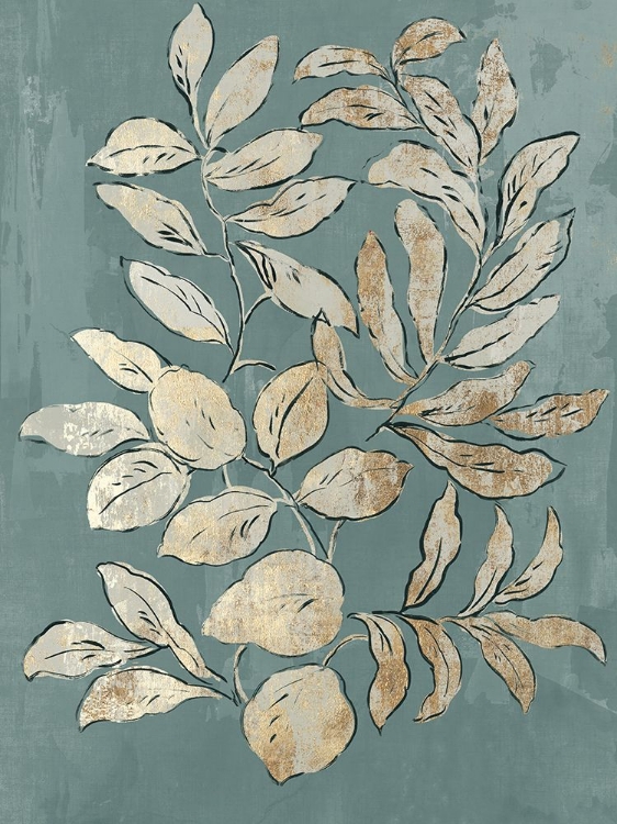 Picture of LEAVES SKETCHES II BLUE VERSION