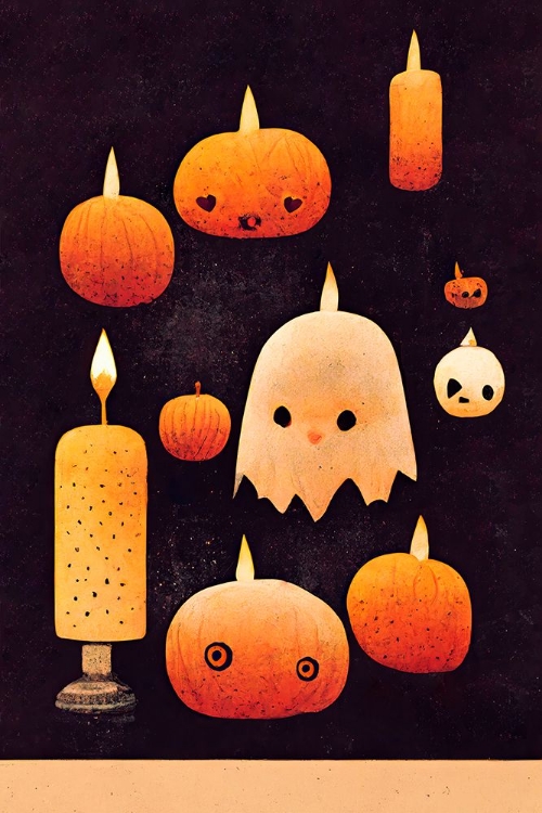 Picture of CANDLES - PUMPKINS AND A GHOST