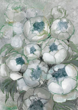 Picture of NURIA BOUQUET OF PEONIES IN TEAL AND GREEN