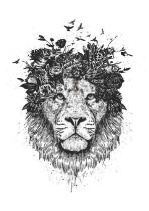 Picture of FLORAL LION (BW)