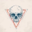 Picture of SKULL IN TRIANGLES