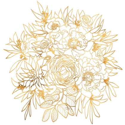 Picture of NANETTE LINE ART BOUQUET IN GOLD