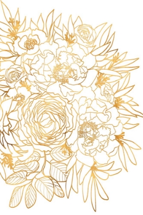 Picture of NANETTE FLORAL ART IN GOLD