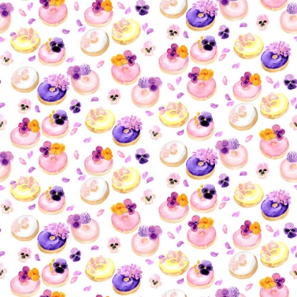 Picture of FLORAL WATERCOLOR DONUTS PATTERN