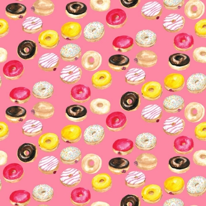 Picture of WATERCOLOR DONUTS PATTERN IN HOT PINK