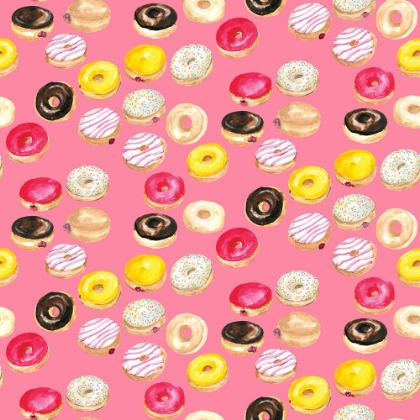 Picture of WATERCOLOR DONUTS PATTERN IN HOT PINK