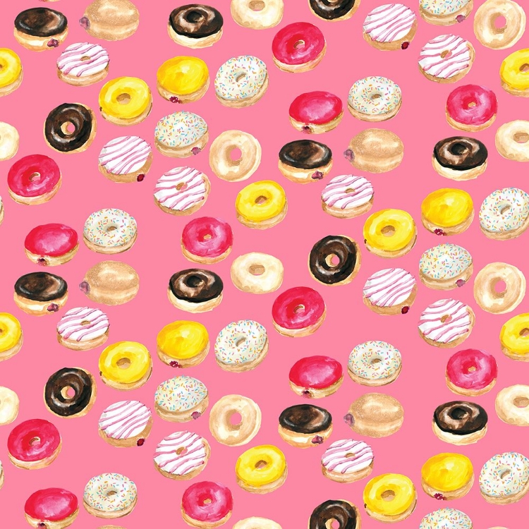 Picture of WATERCOLOR DONUTS PATTERN IN HOT PINK