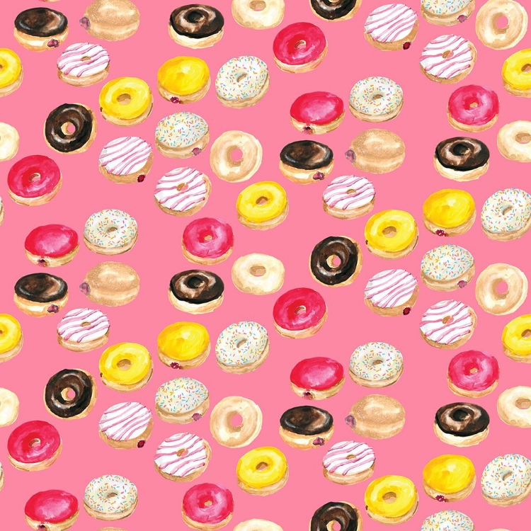 Picture of WATERCOLOR DONUTS PATTERN IN HOT PINK