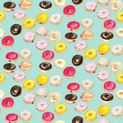 Picture of WATERCOLOR DONUTS PATTERN IN AQUA