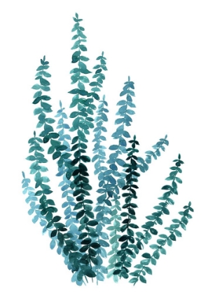 Picture of WATERCOLOR EUCALYPTUS BRANCH IN TEAL