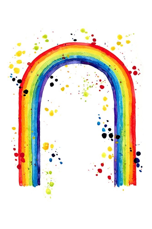 Picture of RAINBOW WATERCOLOR WITH SPLATTERS