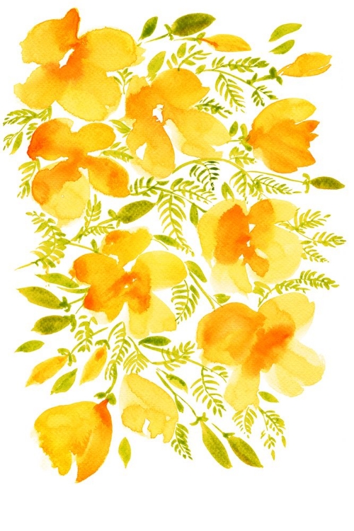 Picture of WATERCOLOR CALIFORNIA POPPIES QUAD 4