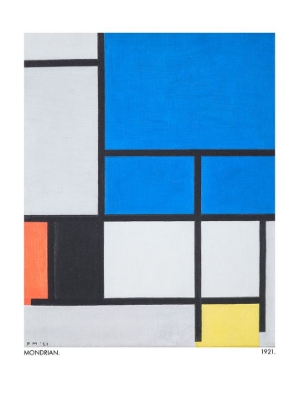 Picture of COMPOSITION WITH LARGE BLUE PLANE - RED - BLACK - YELLOW - AND GRAY 1921